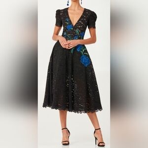 HELSI Amy Embroidered Lace Midi Dress S
